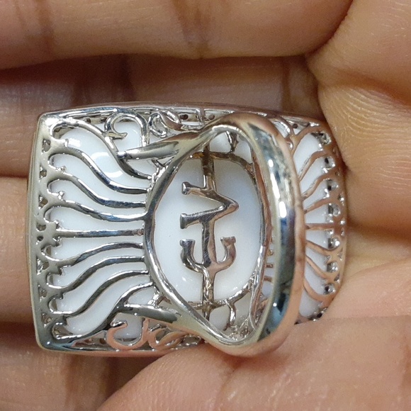 925 White Topaz, Blue Sapphire, White Agate. MAGNIFICENT design, FIRM. - Picture 7 of 11